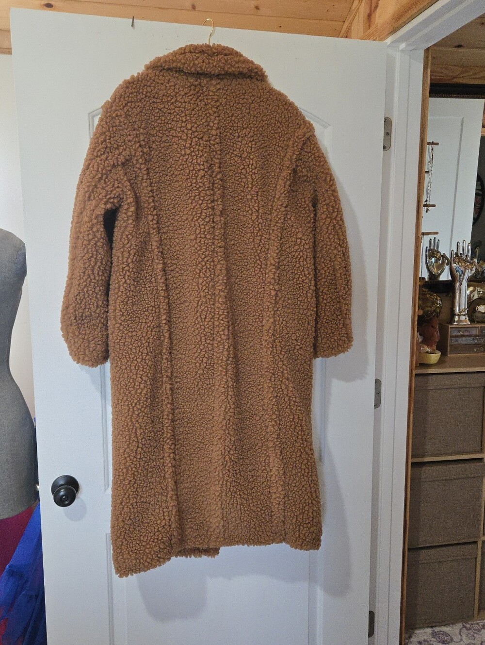 UGG Brown Gertrude Long Teddy Coat, SIZE M - Picture 15 of 16
